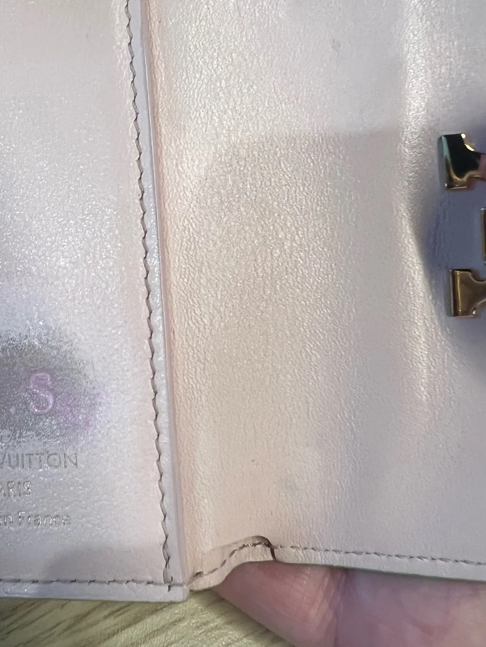 Louis Vuitton Mint Green Pebbled Leather Compact Wallet with LV Hardware